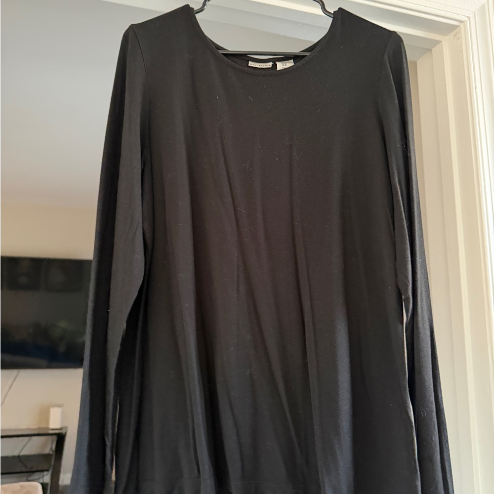 Black Long Sleeve Crewneck Top